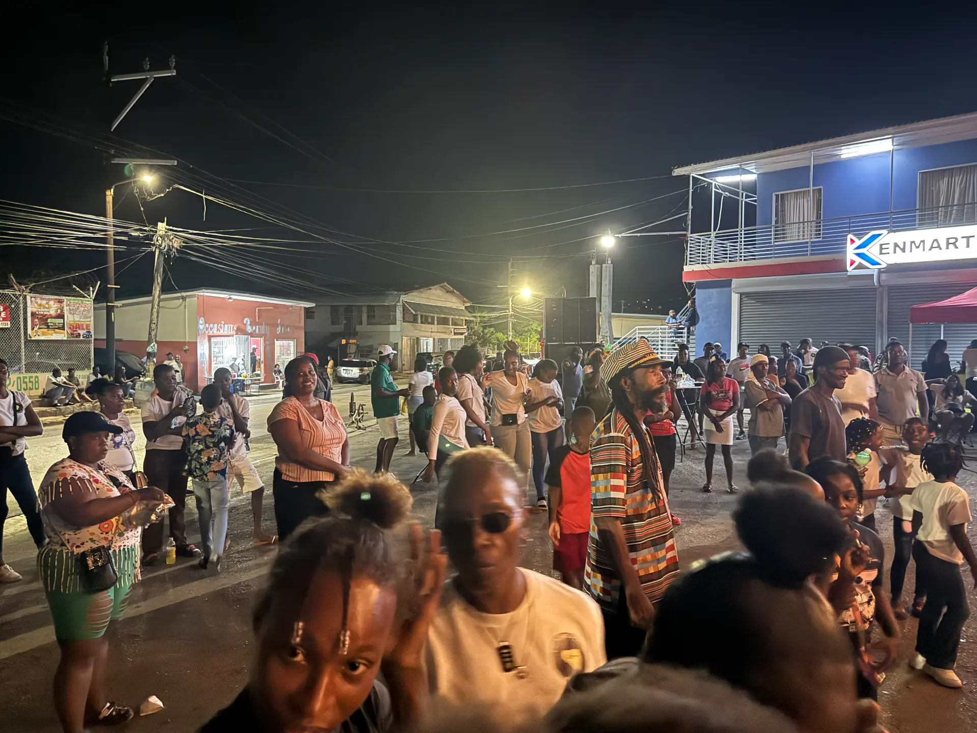 Stage set up for live performances at the Porus Community Street Fair