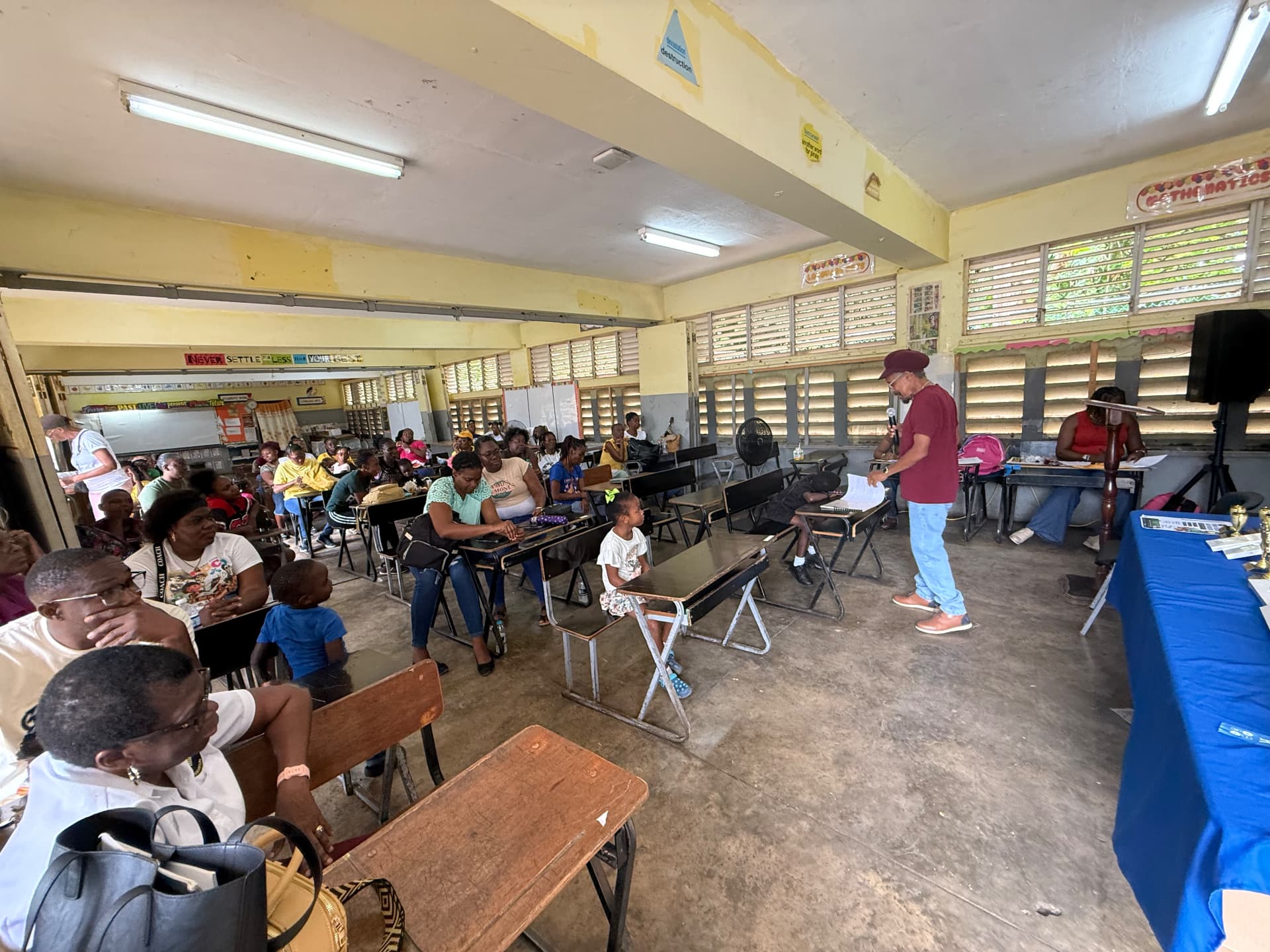Presentation to students during the Friends of Porus workshop programme